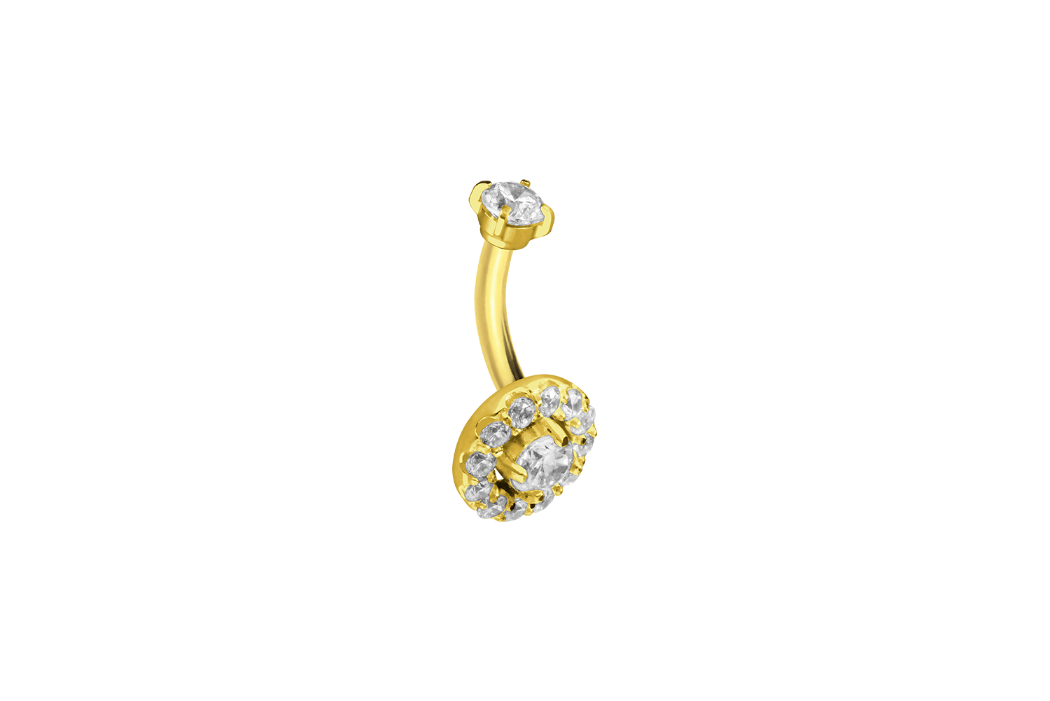 Titan Piercing Banane mit Push Fit KRISTALLDISC